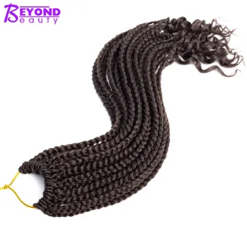 wholesale Crochet Hair Black Box Braids Hair Ends Ombre Brown Loose Wave Synthetic 18 Inch Crochet Braiding Hair