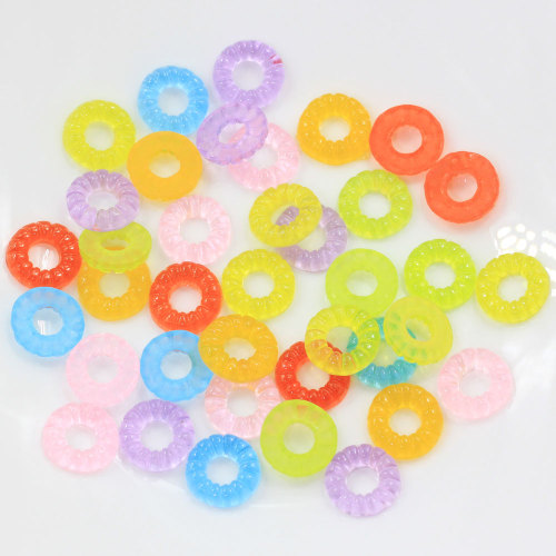 Light Colorful Donut Big Hole Resin Beads Slime Cute Charms For Bracelet Necklace Making Keychain Decor Spacer Jewery Making