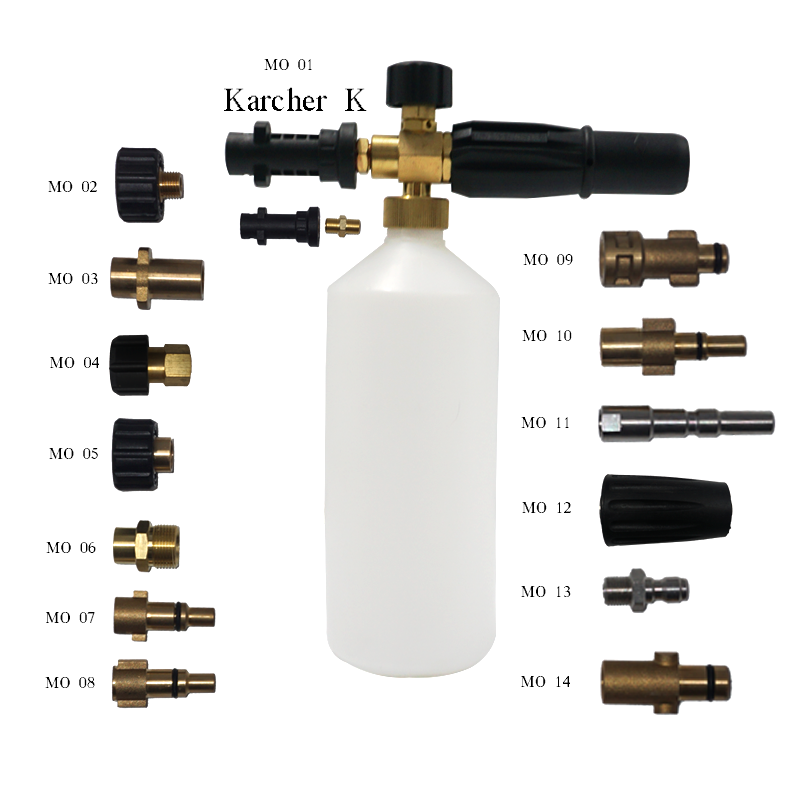 Herramienta de lavado de autos/ lanza de espuma de nieve de alta presión/ pistola de spray oem/ 1L nieve de espuma lanza