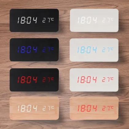 Wooden Kids Desk Table with Digital Electronic Alarm Clock