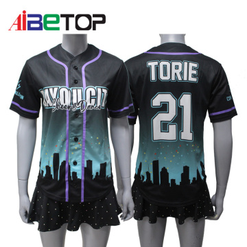 Ibetop горячая продажа Custom Crystal Cheerleaders Бейсбольные майки
