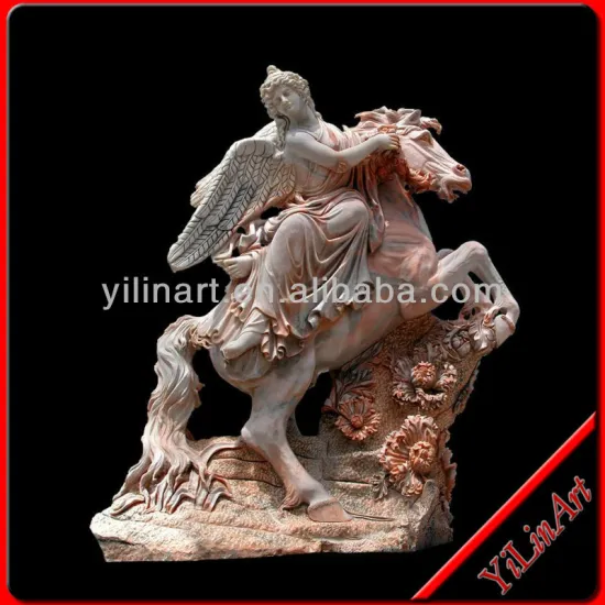 Hand Carved Marble Warriors And Horses Statue (YL-D022)