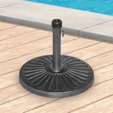 Resin Marble Plastic Round Water Filled Beach Garden Sun Umbrella Parasol Cast Iron Base with Wheels