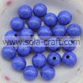 Spacer Charm 6MM Acrylique Perles Rondes Solides Couleur Bleue Perles Crack