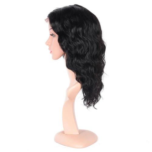 100% NATURAL VIRGIN REMY HUMAN HAIR WAVY LACE FRONT WIG