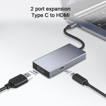 2 em 1 USB C Hub Docking Station