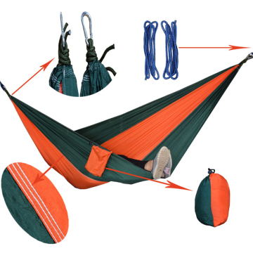 Portable Parachute Nylon Hammock with Tree Straps for Lightweight Backpacking