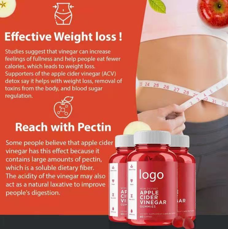 OEM/ODM Slimming Mix Berries Halal Vegan Weight Loss Apple Cider Vinegar Gummies