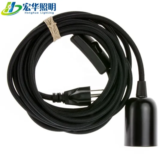 Hanging Fabric Pendant Light E27 Lamp Holder