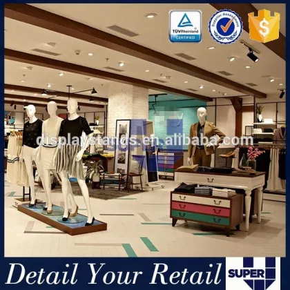 Best design famous brand shop fitting women garment names clothing stores