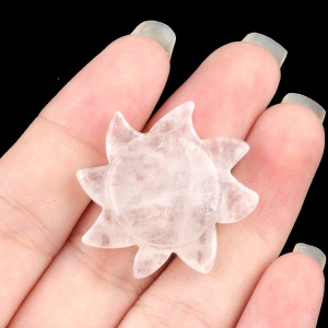 Clear Crystal 28MM Sun Ornament for Home Decoration Handmade Craved Stone Solar