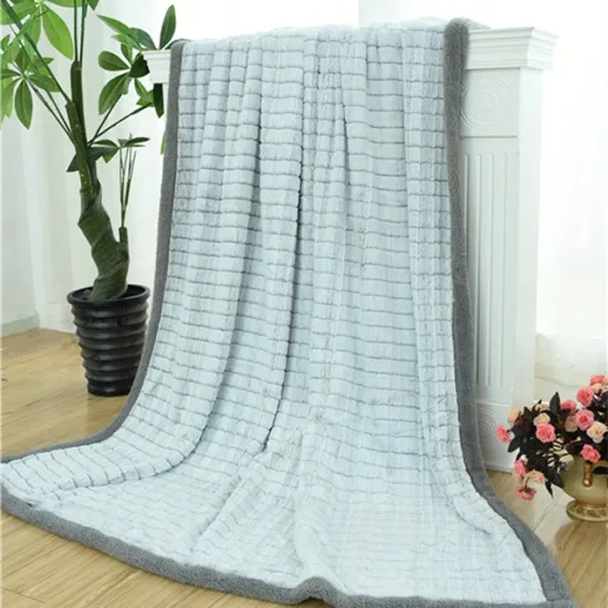 Amazon hot sell Plush lamb double sofa blanket Custom Logo Soft Warm 2 ply blanket flannel sherpa blankets