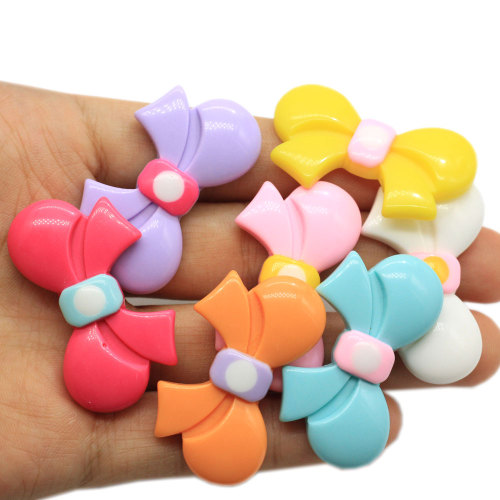 Kawaii Multi Color Flat Back Strik Vorm Hars Cabochon Voor Handgemaakte Ambachtelijke Decor Sieraden Ornament