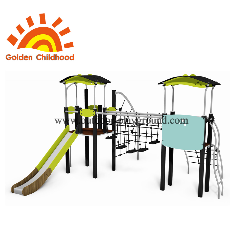 Double Tower Playset Outdoor Playground Facility For Sale