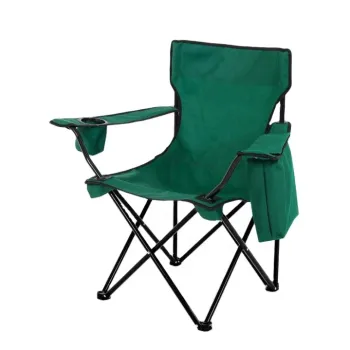 Adjustable High Seat Outdoor Folding Camp Chair with Side Pocket for Barber Salon and Makeup