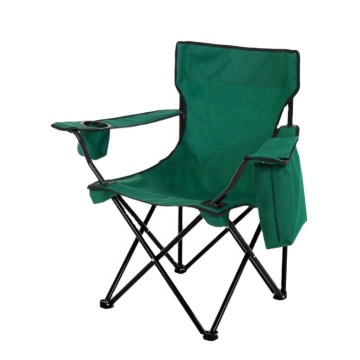 Adjustable High Seat Outdoor Folding Camp Chair with Side Pocket for Barber Salon and Makeup