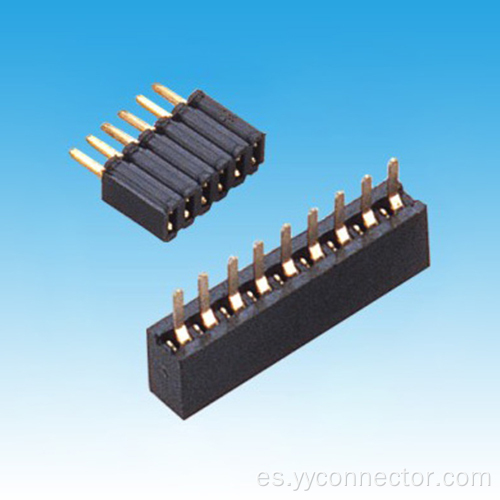 1.27 mm H4.3/4.6/8.5 mm Single fila S/T Conector de encabezado femenino