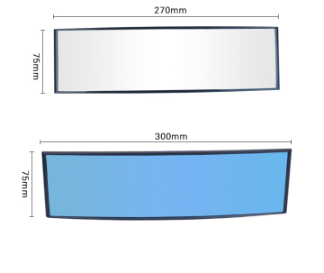 HD Wide Angle Car Interior Curved Mirror - Blue and White Easy Installation