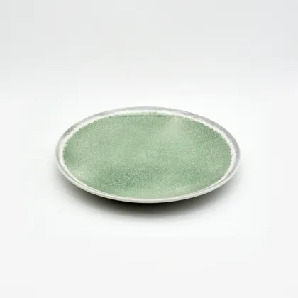 Crackle glazed ceramic dinnerware Green Ceramic Tableware