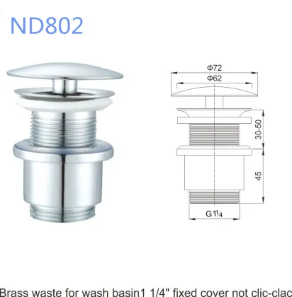 YINADA Brass Basin Waste Drainer for Bathroom