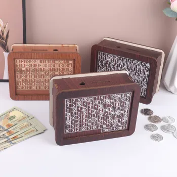 High Quality Wooden Personalized House Shaped Children's Gift Piggy Bank with Removable Backing
