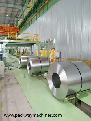 Coil Strapping systems with automatic transportation