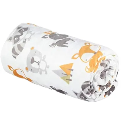 Baby Bean Blanket Fox Print Cartoon Fleece Minky Dot Baby Blanket Children Air Conditioner Quilt