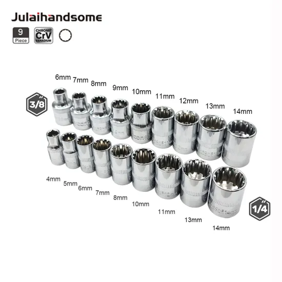 1/4"/3/8" Gear Lock Sockets CRV 12 Point Sockets Can Be Used for Hex Double Hex Screws Hand Tools