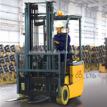 1-2 ton 3 Wheel Superelastic Electric Forklift Small Turning Radius Forklift Use For Warehouse