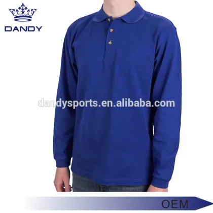 Customized color long sleeve polo shirt