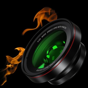 Camera Lens Kit, 2 in 1 HD Clip on lens kit M37 with 0.6x Wide Angle Lens and 10x Macro