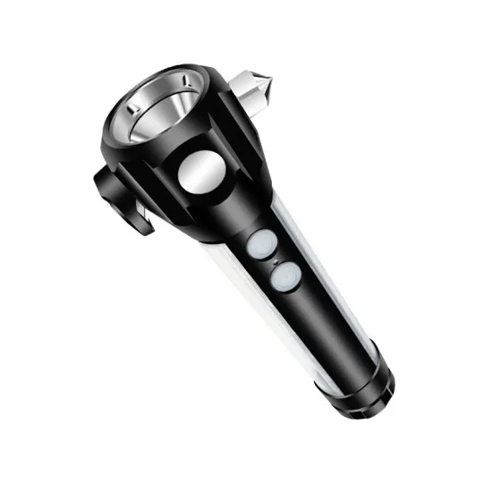 Explosion-proof flashlight waterproof IPX6 Magnetic suction Solar Onboard Self-Help Escape Hammer usb fast charging flashlight
