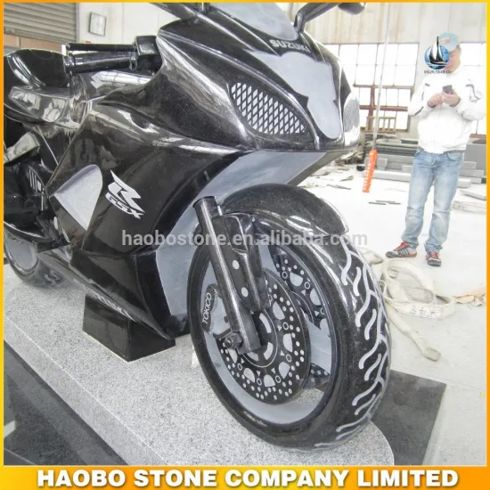 Shanxi black granite motorcycle stone statue