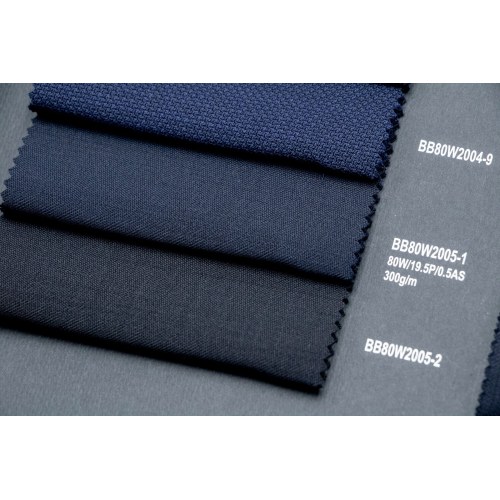 Navy 80% Wool Fabric