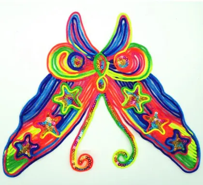 Lovely butterfly cheap custom embroidery patch