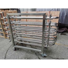 Shell and tube heat exchanger wort chiller
