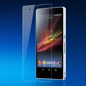 Anti-crack anti fingerprint 0.2mm round angel tempered glass screen protector for Sony Xperia-Z L36h