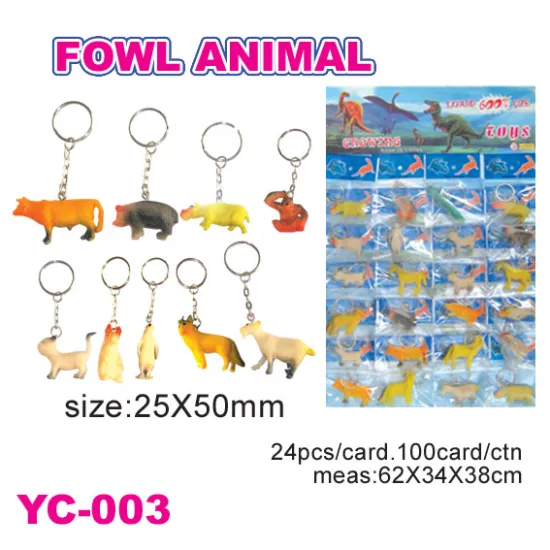 Plastic Rubber Farm Animal Keychain Toys/Dog Keychain/Pig Keychain
