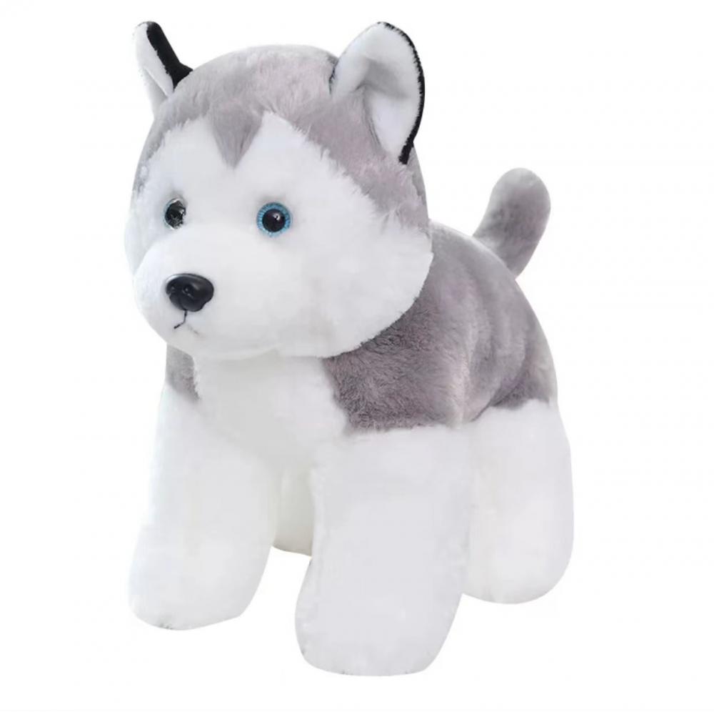 Fausse oreiller en peluche de chien husky pour les enfants