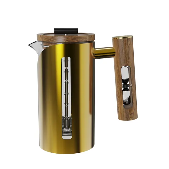 Wholesale Custom French Coffee Presses with Gift Box - Glass and 304 Stainless Steel with Walnut Handle and Lid