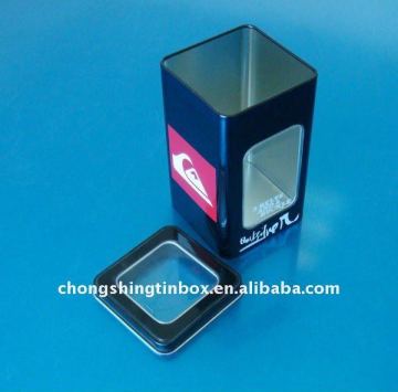 Square Tea Tin Box with Transparent PVC