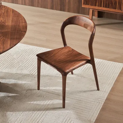 North American Black Walnut Solid Wood Dining Chair Back Endorsement Table Chair