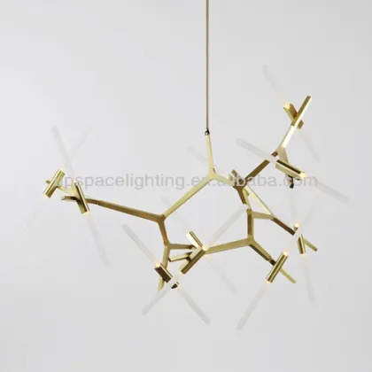 (XCP8053-20R) modern luxury living room furnitue glass gold aluminum 20 lights Agnes Chandelier, roll hill agnes pendant light