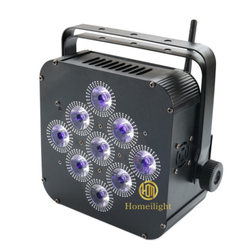 Wireless DMX RGBWAUV LED Par Light - 9pcs 18w Battery Powered Uplight for Weddings