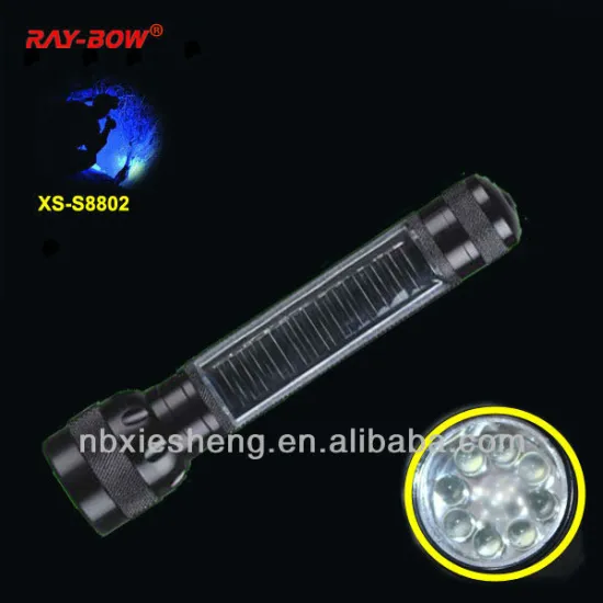 Solar power flashlight of 8LEDs