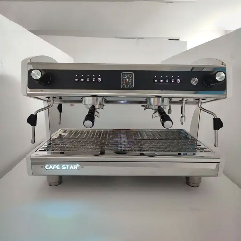 Professional Italian Espresso Machine: Commercial Grade Stainless Steel Double-Head Semi-Automatic