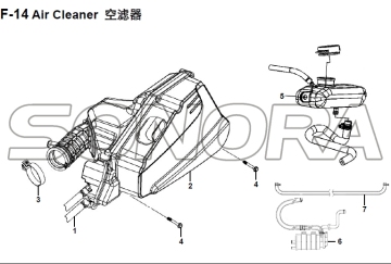 F-14 Air Cleaner for XS125T-16A Fiddle III Spare Part Top Quality