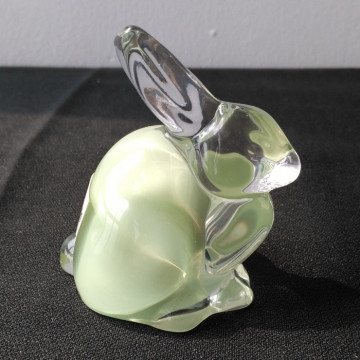 Rabbit Shape Hand Pressed Glass Home Decoration