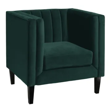 High-Quality Wooden Legged Emerald Green Velvet Armchairs and Couch Sofas for Event Hire