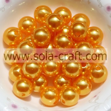 Gold Pearl Jewelry Necklace 6mm Ball Smooth Natural Pearl Beads For Evening Bags